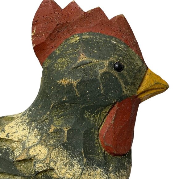 JAMES HADDON COLLECTION Wooden Rooster French Country Hen Rustic Kitchen 8.75" - Picture 8 of 12